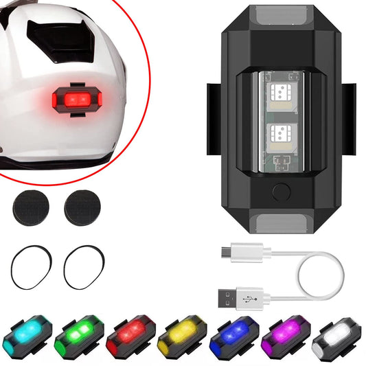 Blinking Strobe Multicolor Led Light with USB Rechargeable Multipurpose IP67 Waterproof for Motorbike, Helmet, Drone, Bicycle , Toys Multipurpose (1.Pcs Multicolor )