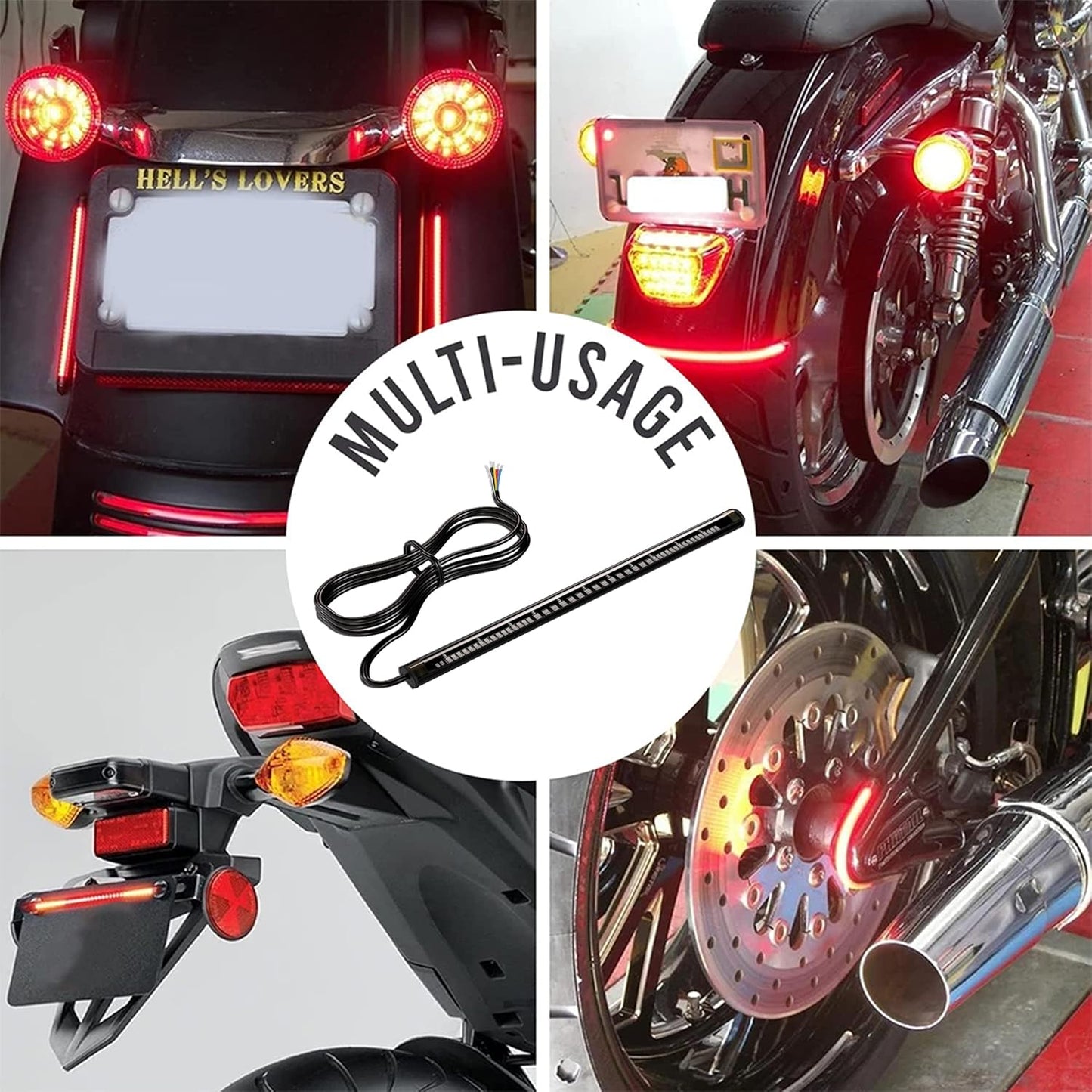 Universal Licence Plate LED Light Strip with 48 SMD LEDs for Brake Stop Turn Signal (8 Inches, DC 12V, 8 Inch)