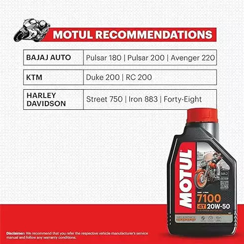 Motul 7100 4T 20w50 Fully Synthetic Engine Oil 1.2 ltr
