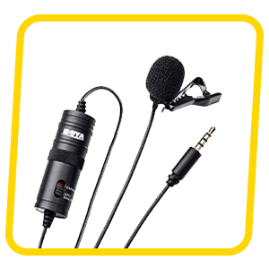 Boya BYM1 Omnidirectional Lavalier Condenser Microphone with 20ft Audio Cable (Black)