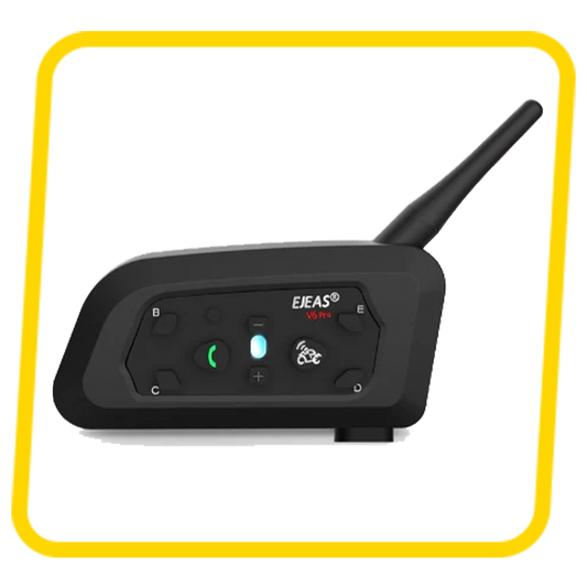 EJEAS V6 Pro+ Motorcycle Bluetooth Headset – Bluetooth 5.1 Intercom for 6 Riders | 800m Range | Waterproof IP67