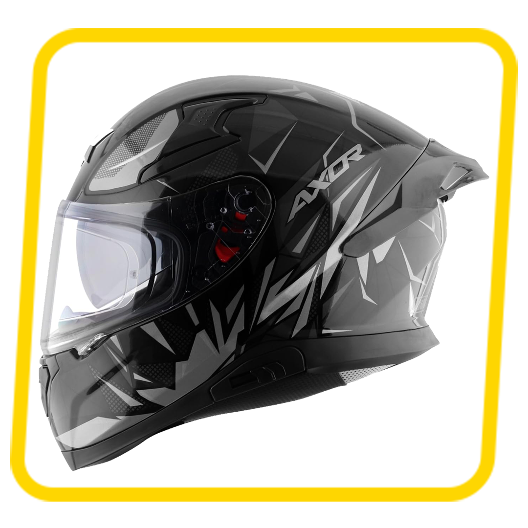 Axor Apex Hunter ISI ECE DOT Certified Full Face Dual Visor Helmet for Men and Women with Pinlock Fitted Outer Clear Visor and Inner Smoke Sun Visor Black...