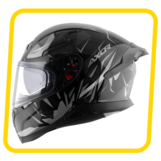 Axor Apex Hunter ISI ECE DOT Certified Full Face Dual Visor Helmet for Men and Women with Pinlock Fitted Outer Clear Visor and Inner Smoke Sun Visor Black...