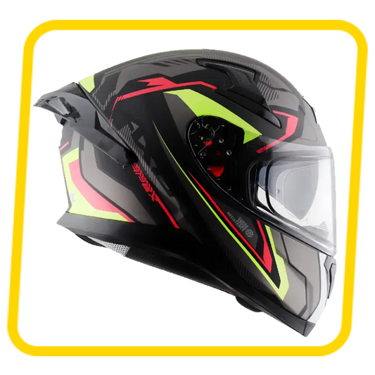 Axor Apex Roadtrip ISI DOT & ECE Certified Full Face Dual Visor Helmet for Men and Women with Outer Clear Visor and Inner Smoke Sun Visor