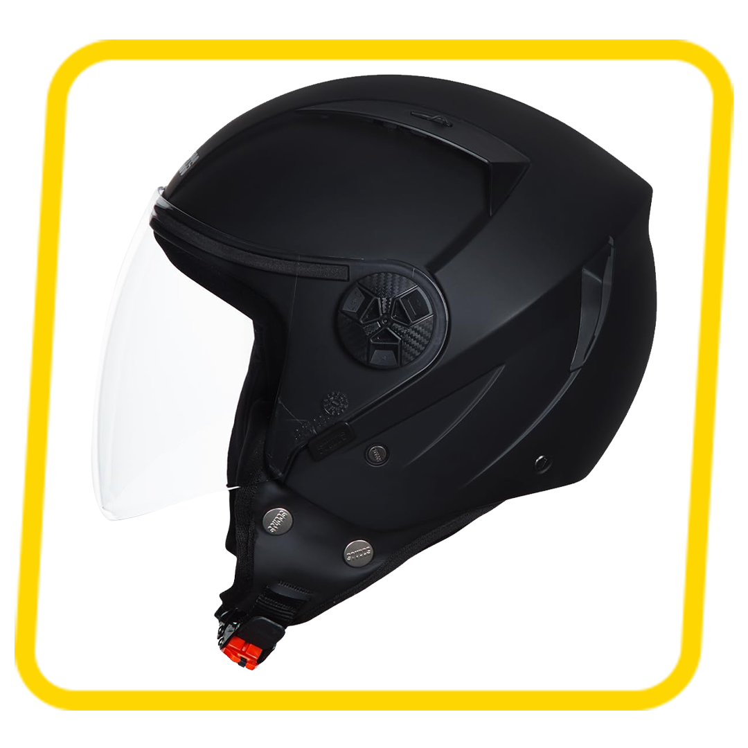 STUDDS Vogue ISI Certified Open Face Motorcycle Helmet for Men and Women with Clear Visor