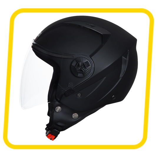 STUDDS Vogue ISI Certified Open Face Motorcycle Helmet for Men and Women with Clear Visor