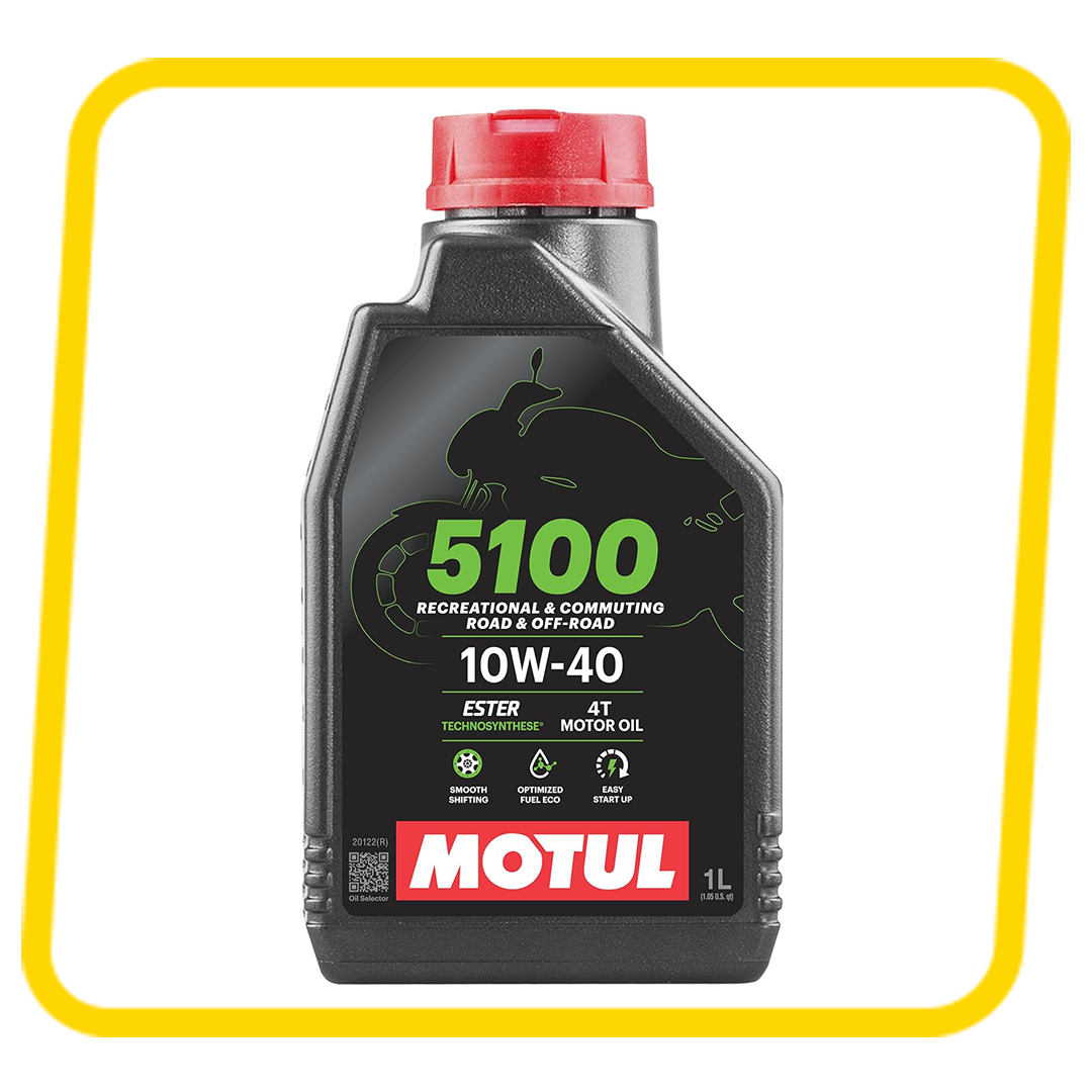 🏍️ Motul 5100 4T Technosynthese 10W-40 Semi-Synthetic Motorcycle Engine Oil – 1L