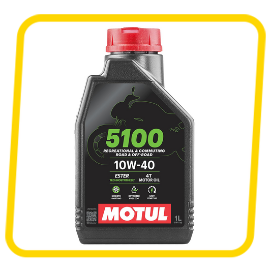 🏍️ Motul 5100 4T Technosynthese 10W-40 Semi-Synthetic Motorcycle Engine Oil – 1L