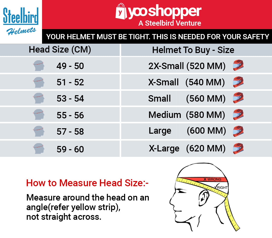 Size Chart Steelbird