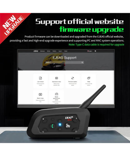 Ejeas V6 Pro+ Bluetooth Intercom (1 Yr Warranty)