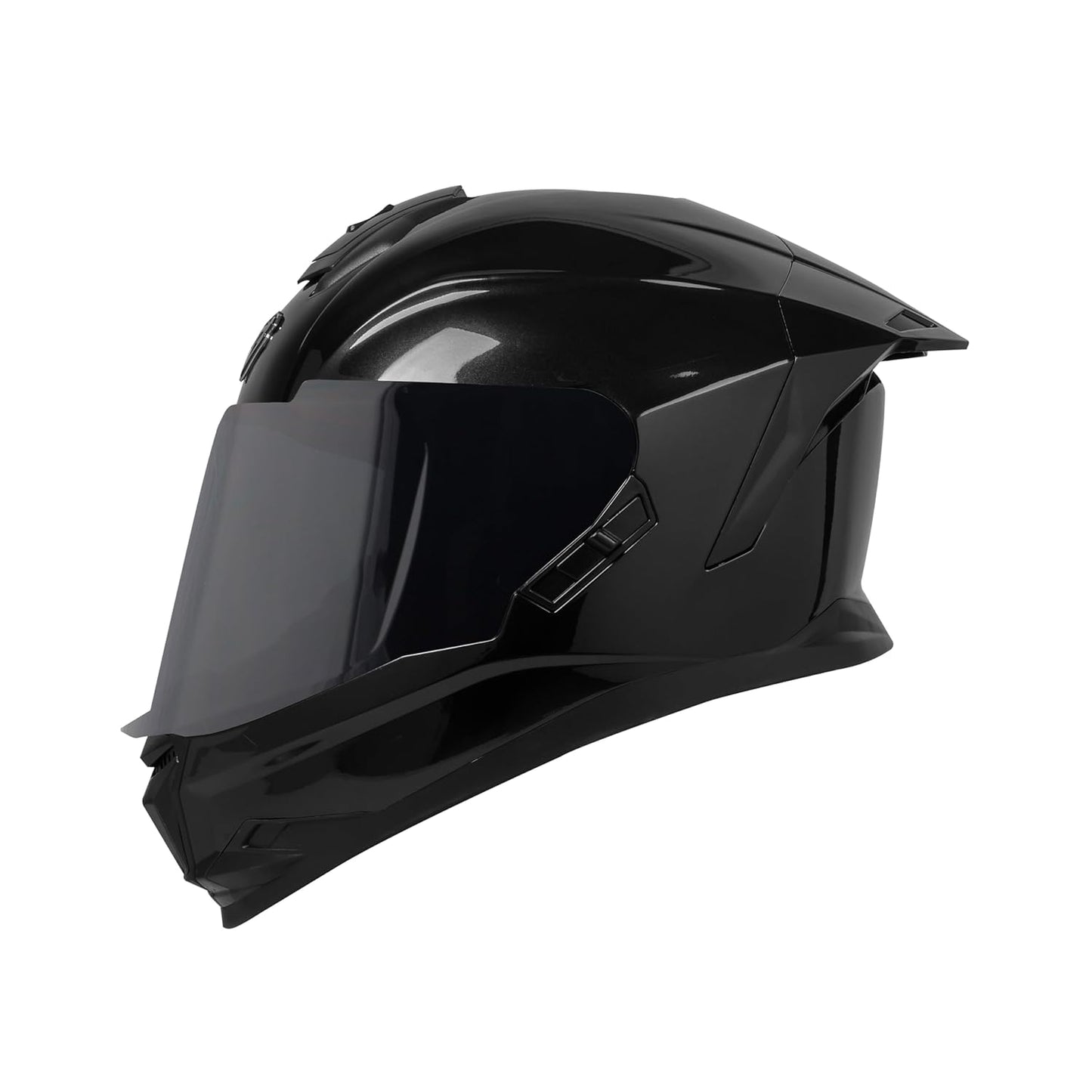 Steelbird SBH-57 Fighter Glossy Black ISI and DOT Certified with Inner Chrome Sun Shield
