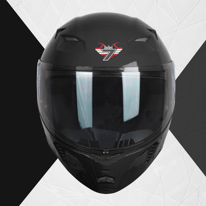 Steelbird SBA-20 Flip-Up Helmet With Black Spoiler (Glossy Black) - FREE SMOKE VISOR