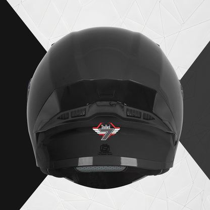 Steelbird SBA-20 Flip-Up Helmet With Black Spoiler (Glossy Black) - FREE SMOKE VISOR