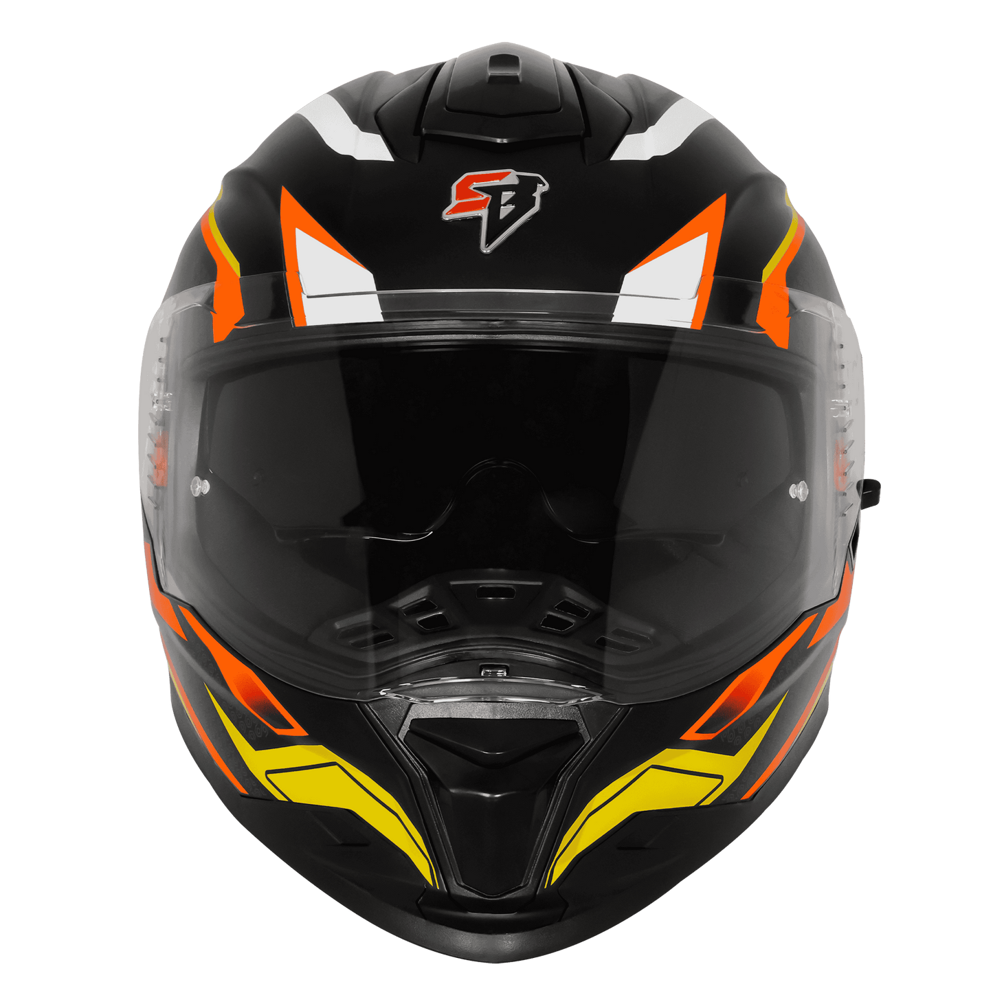 SBH-57 ISS FIGHTER F7 GLOSSY BLACK WITH ORANGE (FREE SMOKE VISOR)