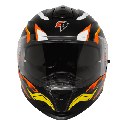 SBH-57 ISS FIGHTER F7 GLOSSY BLACK WITH ORANGE (FREE SMOKE VISOR)