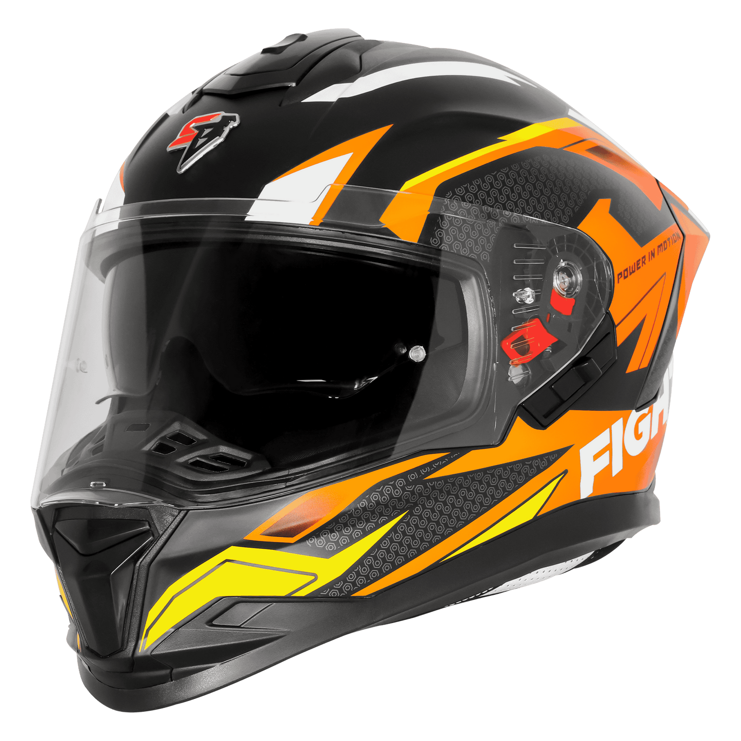 SBH-57 ISS FIGHTER F7 GLOSSY BLACK WITH ORANGE (FREE SMOKE VISOR)