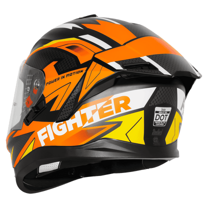 SBH-57 ISS FIGHTER F7 GLOSSY BLACK WITH ORANGE (FREE SMOKE VISOR)