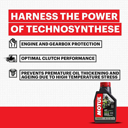 Motul 3100 4T Gold 20W50 API SM Technosynthese High Performance Semi Synthetic Engine Oil for Bikes (1 L)