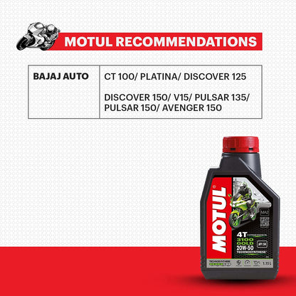Motul 3100 4T Gold 20W50 API SN Technosynthese High Performance Semi Synthetic Engine Oil for Bikes (1.2 L)