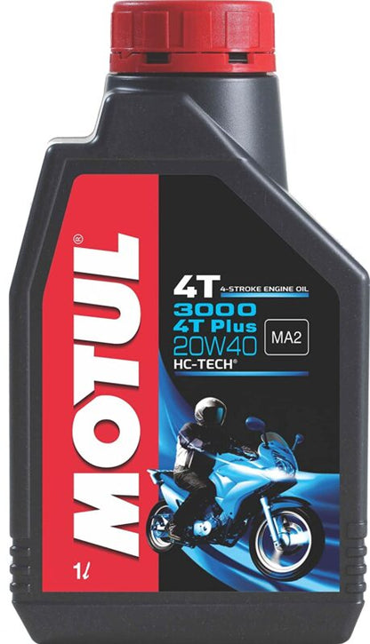 Motul 3000 4T Plus 20W40 Hc-Tech Engine Oil (900 ml) - Compatible with all 4 Stroke Bike Upto 150 cc