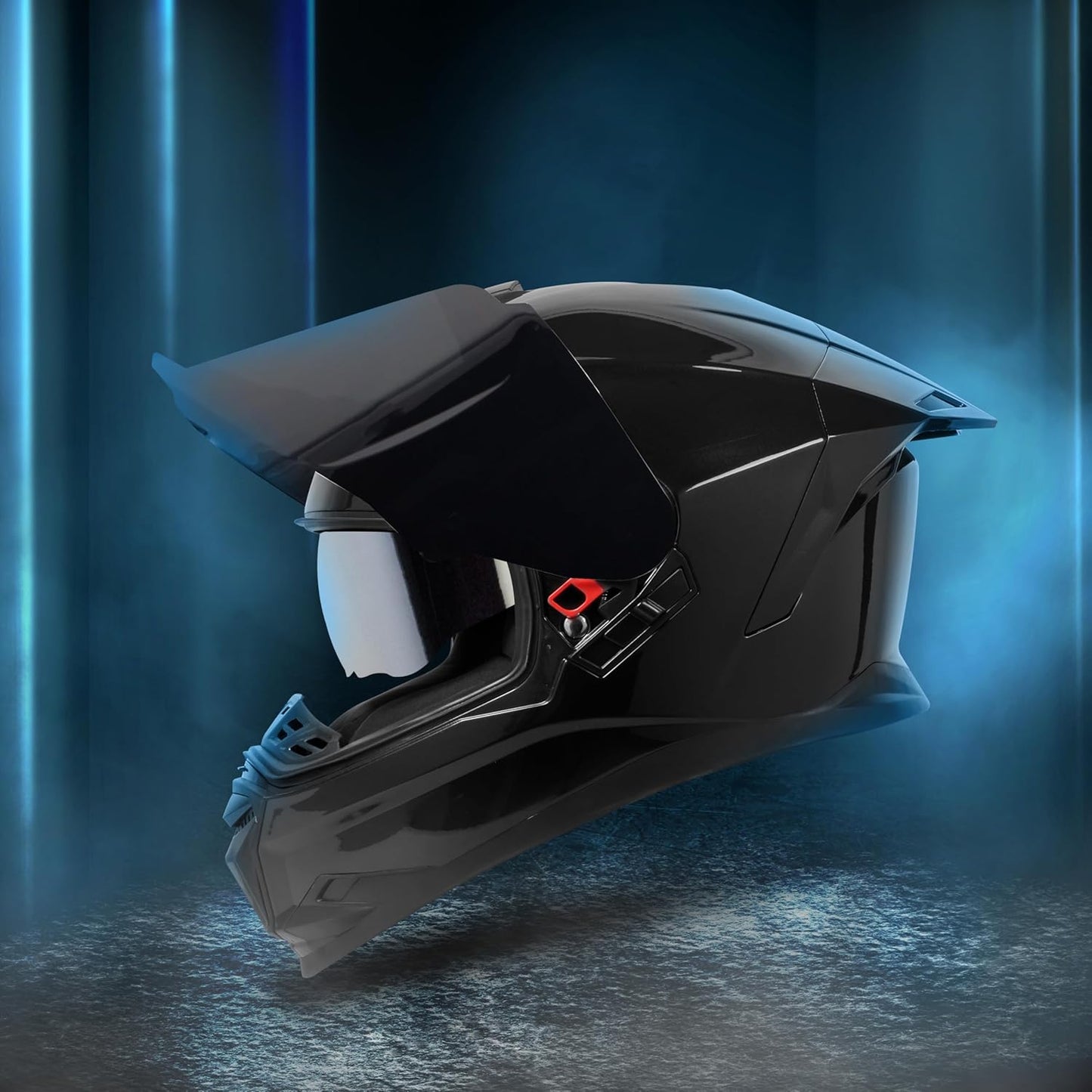 Steelbird SBH-57 Fighter Glossy Black ISI and DOT Certified with Inner Chrome Sun Shield