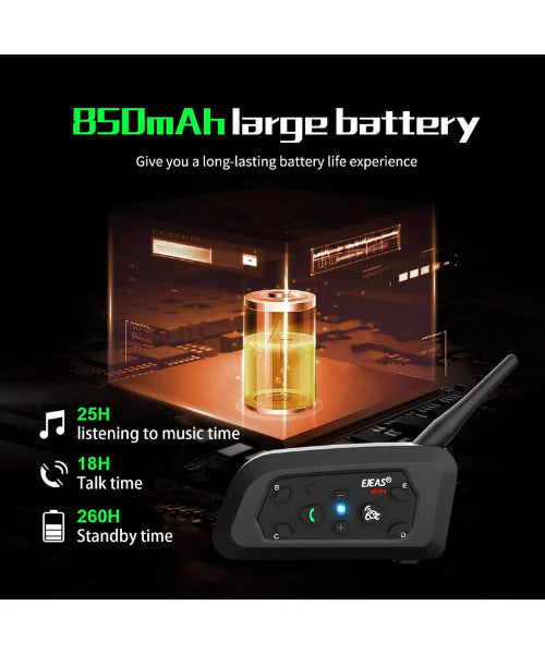 Ejeas V6 Pro+ Bluetooth Intercom (1 Yr Warranty)