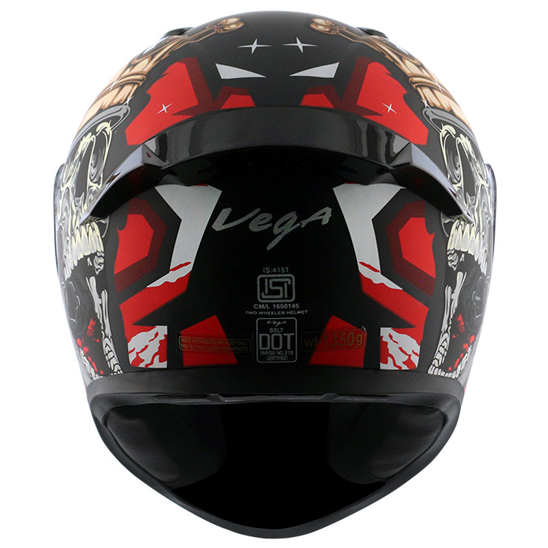 VEGA Bolt Crown Men Dull Black Red Helmet