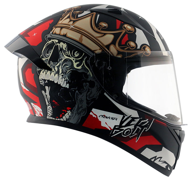 VEGA Bolt Crown Men Dull Black Red Helmet