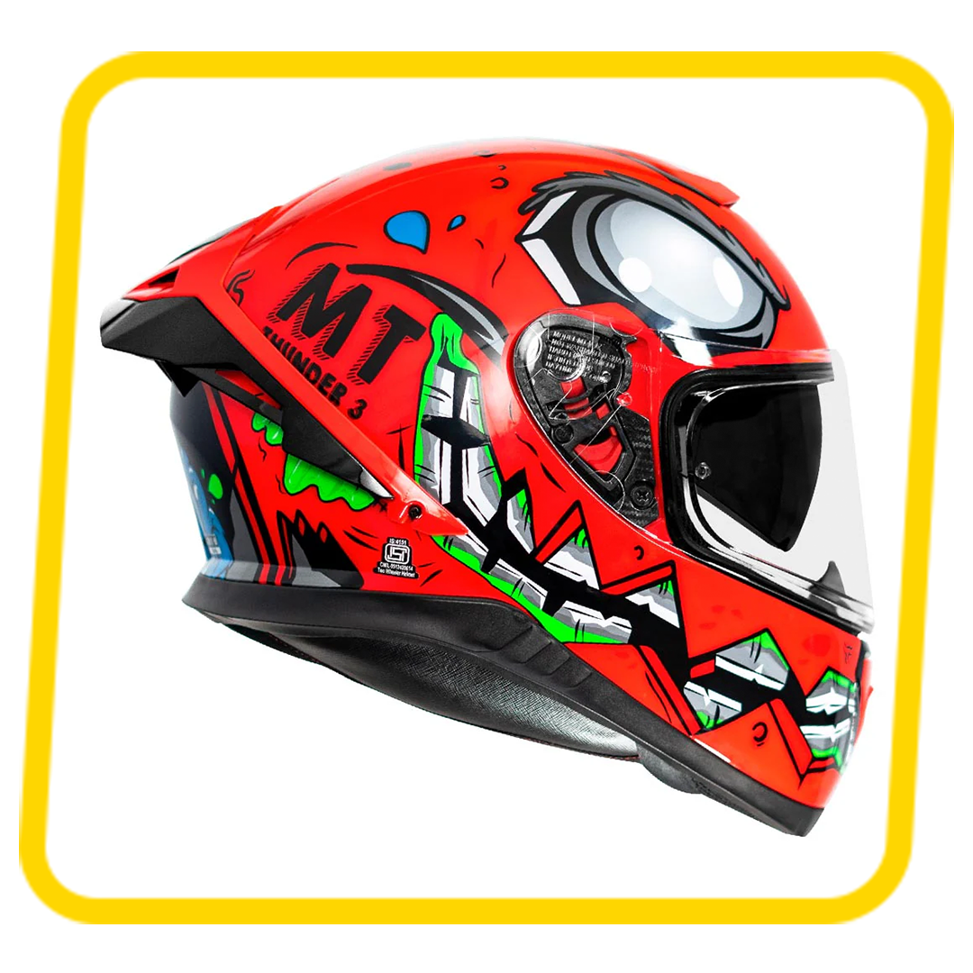 MT HELMETS CREATURE THUNDER 3 PRO GLOSSY RED