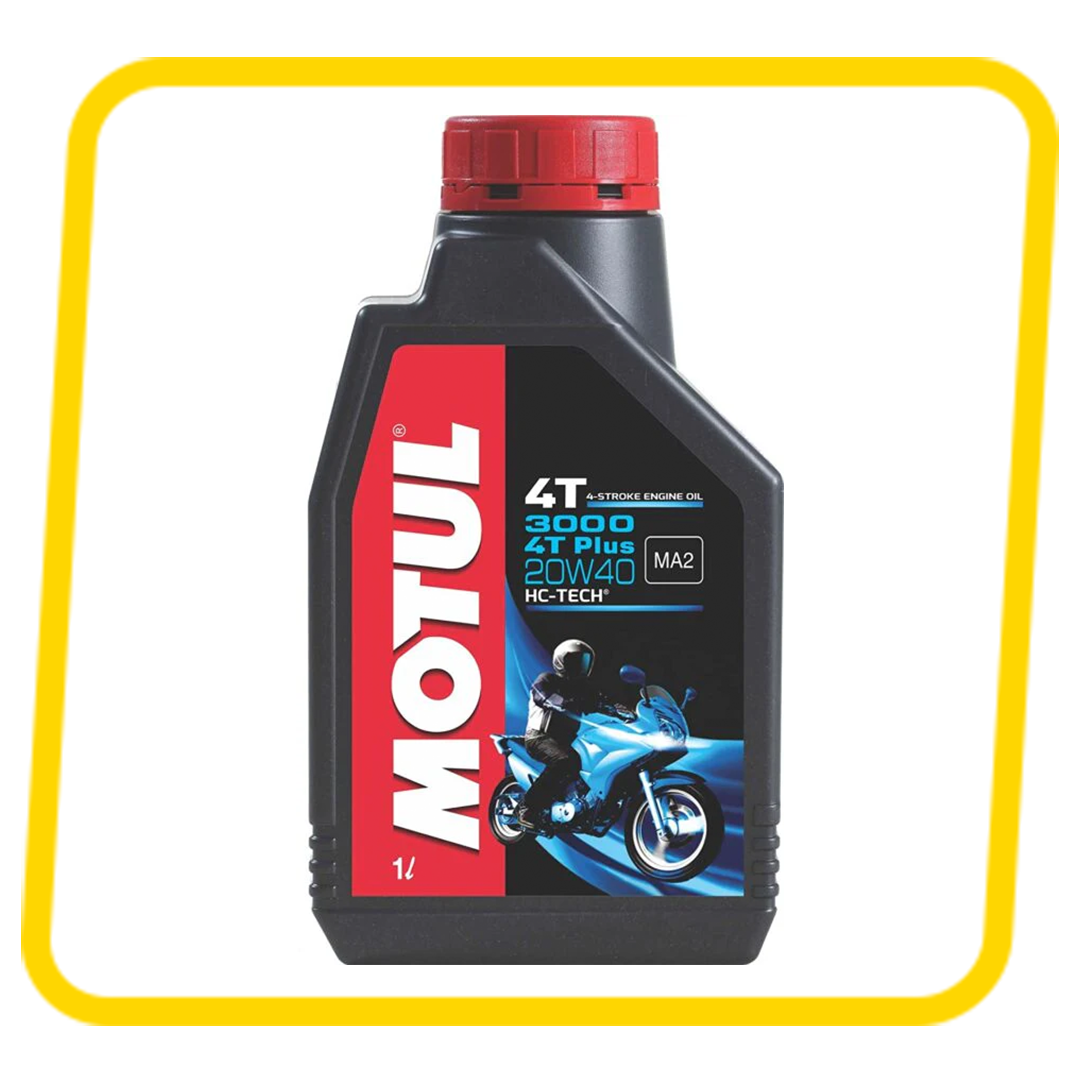 Motul 3000 4T Plus 20W40 Hc-Tech Engine Oil (900 ml) - Compatible with all 4 Stroke Bike Upto 150 cc