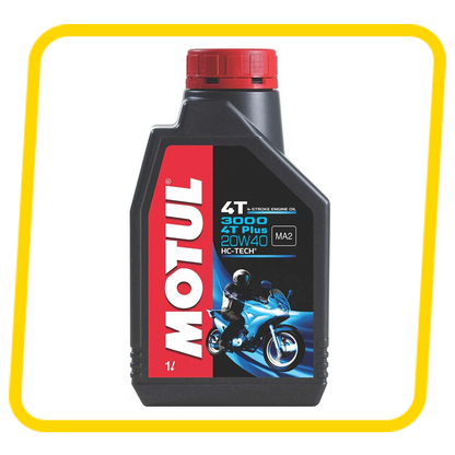 Motul 3000 4T Plus 20W40 Hc-Tech Engine Oil (900 ml) - Compatible with all 4 Stroke Bike Upto 150 cc