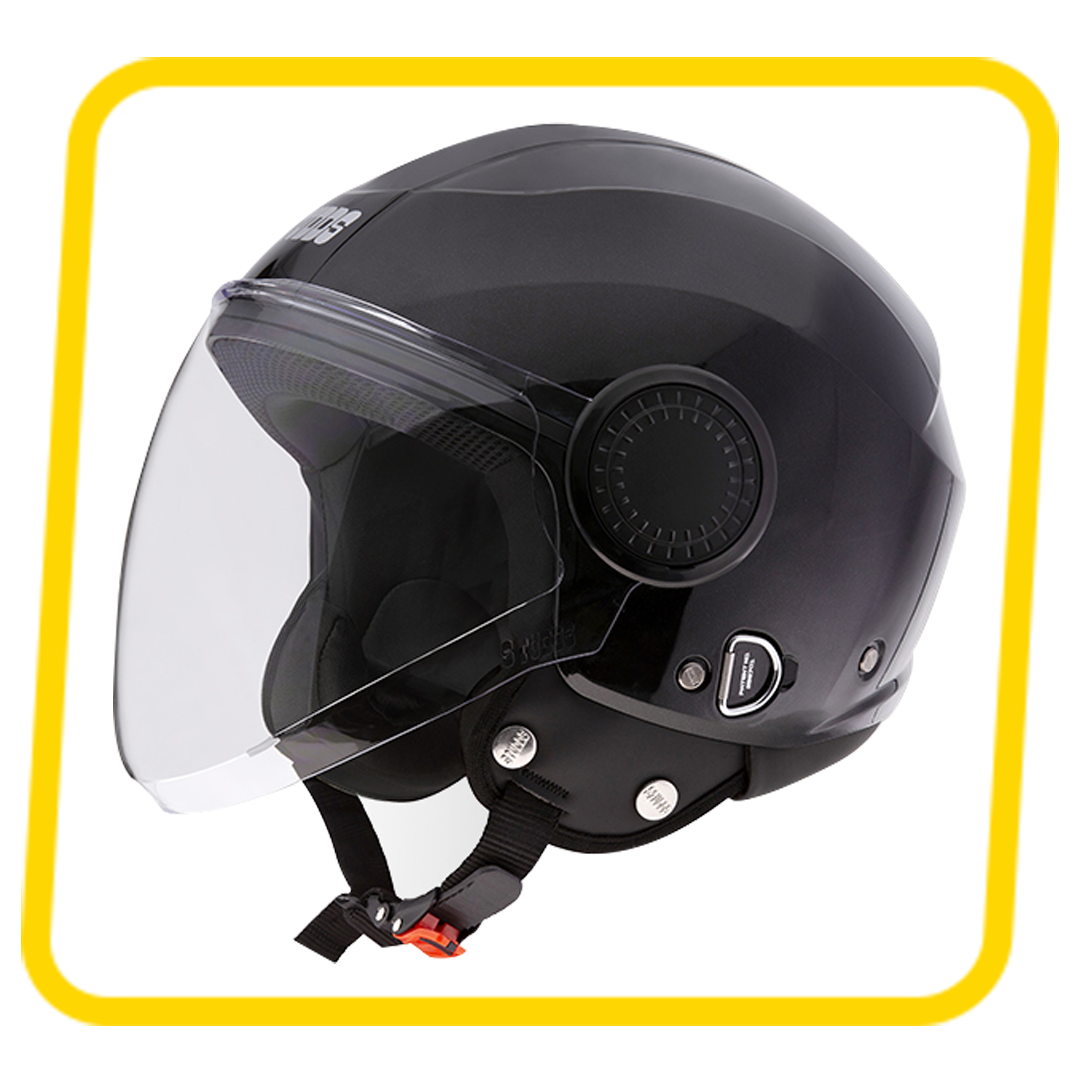 Studds Urban Black with Black Strip Open Face