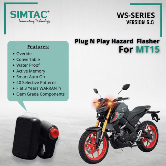 Yamaha | MT-15 | Compatible | Simtac | With Switch [V6.0] | PNP Hazard Flasher / Adapter / Module | MT15-WS6