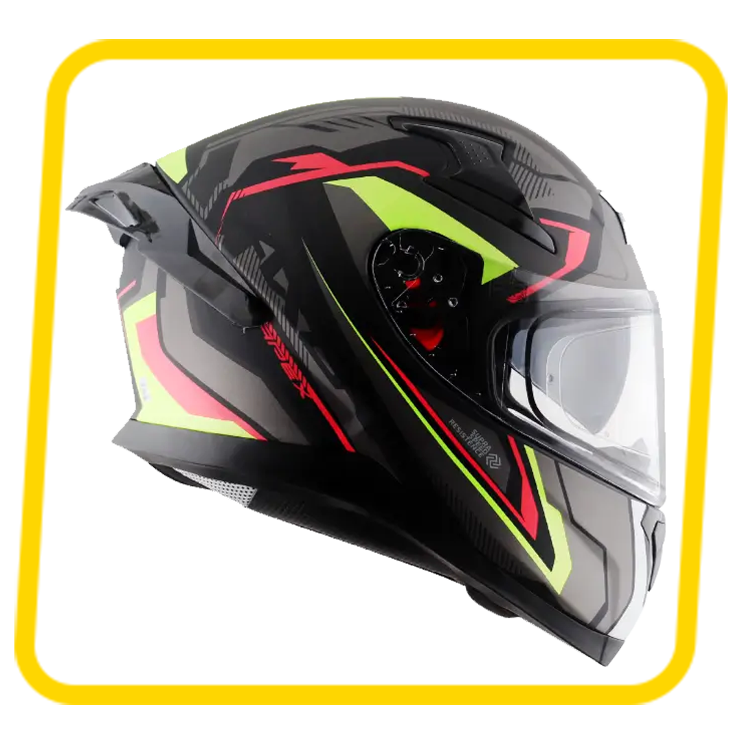 Axor Apex Roadtrip ISI DOT & ECE Certified Full Face Dual Visor Helmet for Men and Women with Outer Clear Visor and Inner Smoke Sun Visor
