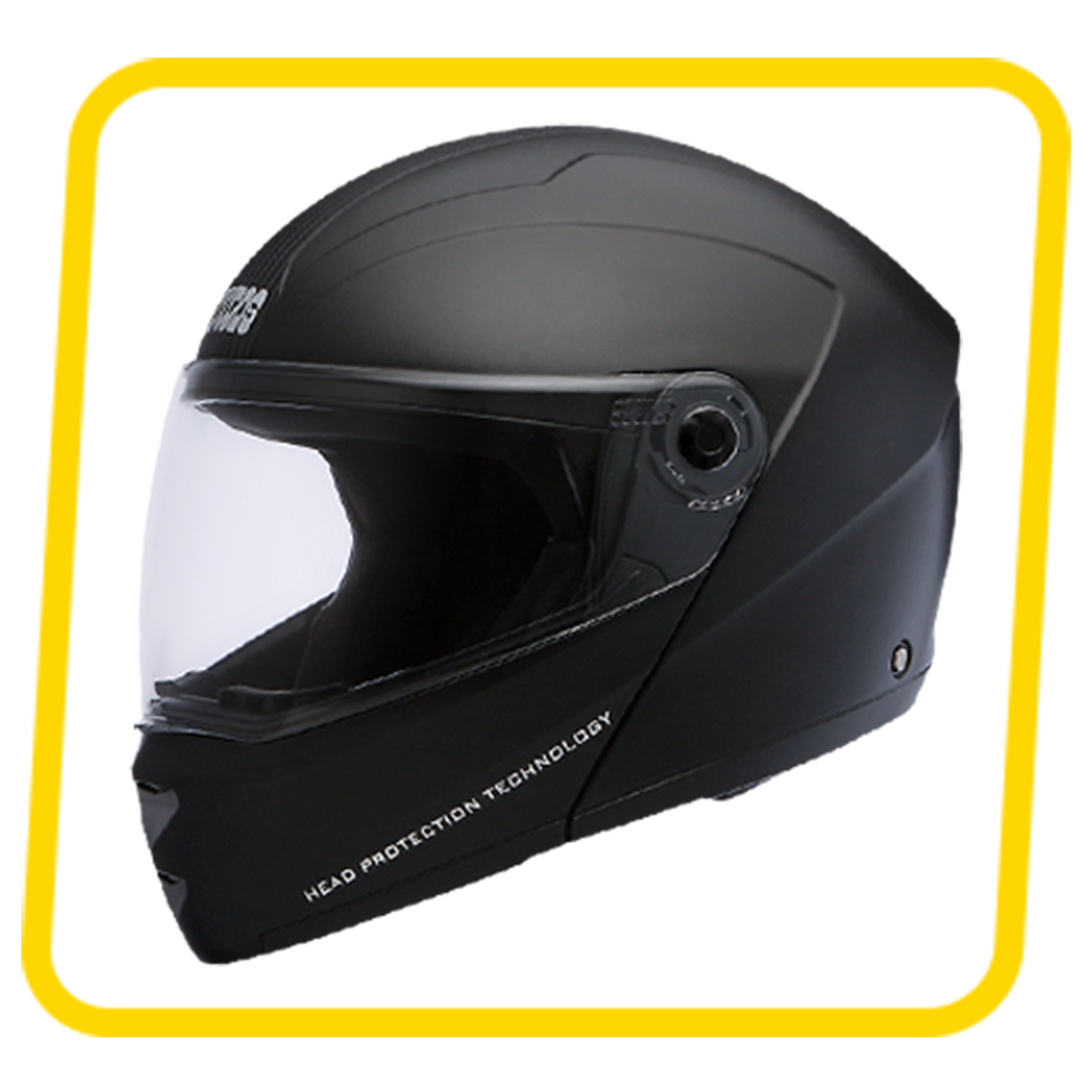Studds Ninja Elite Black With Carbon Strip With Clear Visor Full Face Helmet